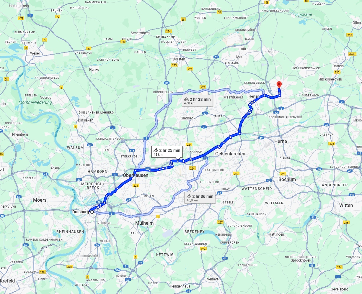 Anreise von Duisburg Zu Recklinghausen Über 