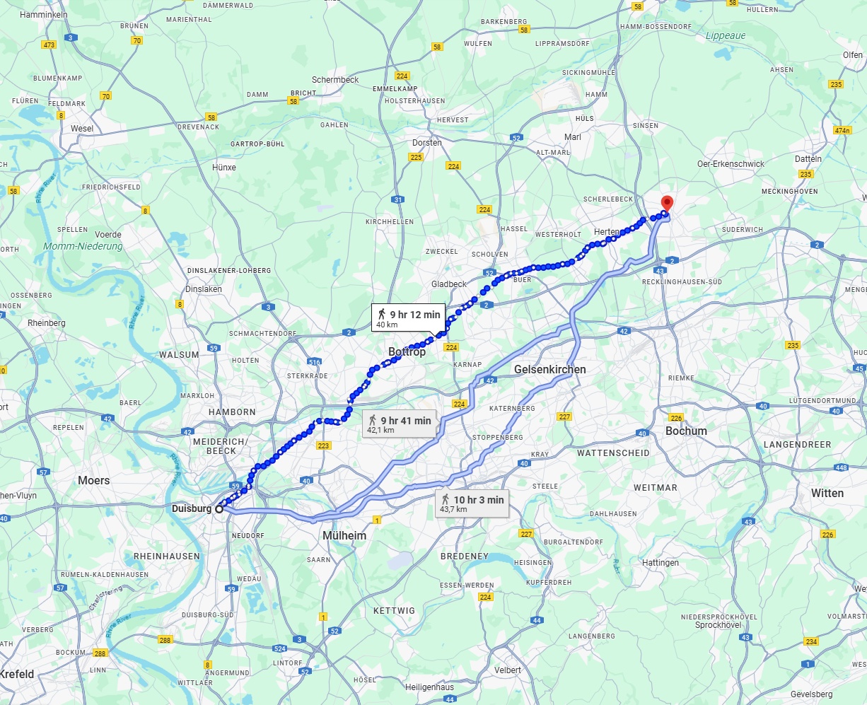 Anreise von Duisburg Zu Recklinghausen Über 