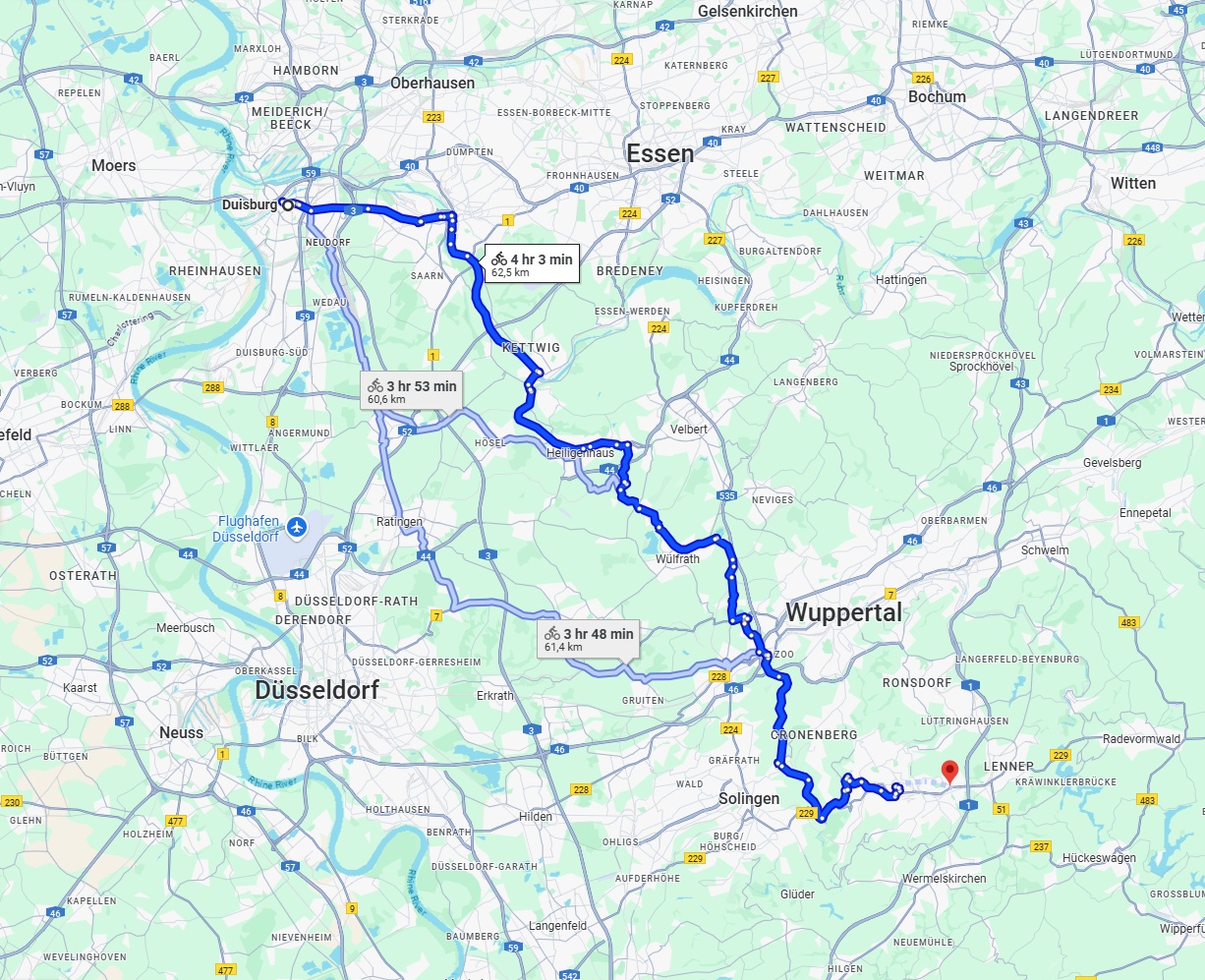 Anreise von Duisburg Zu Remscheid Über 