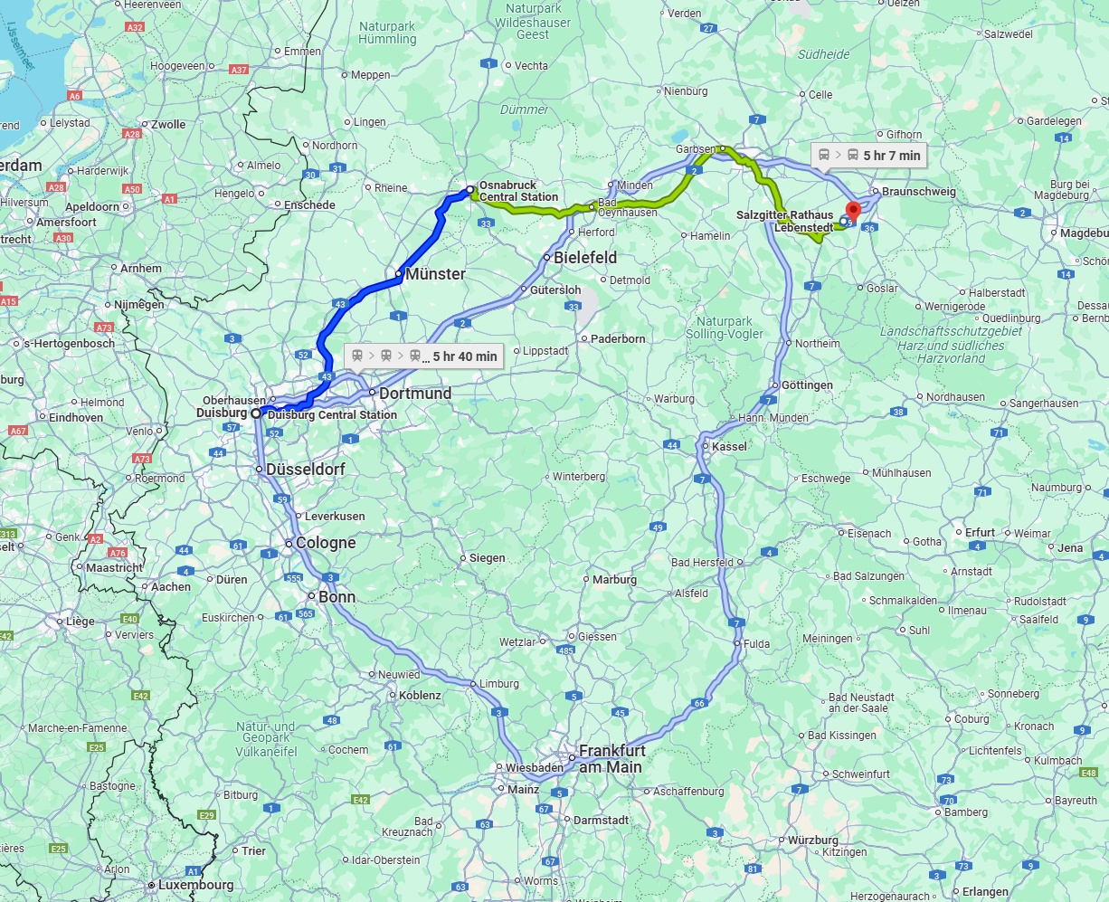 Anreise von Duisburg Zu Salzgitter Über 