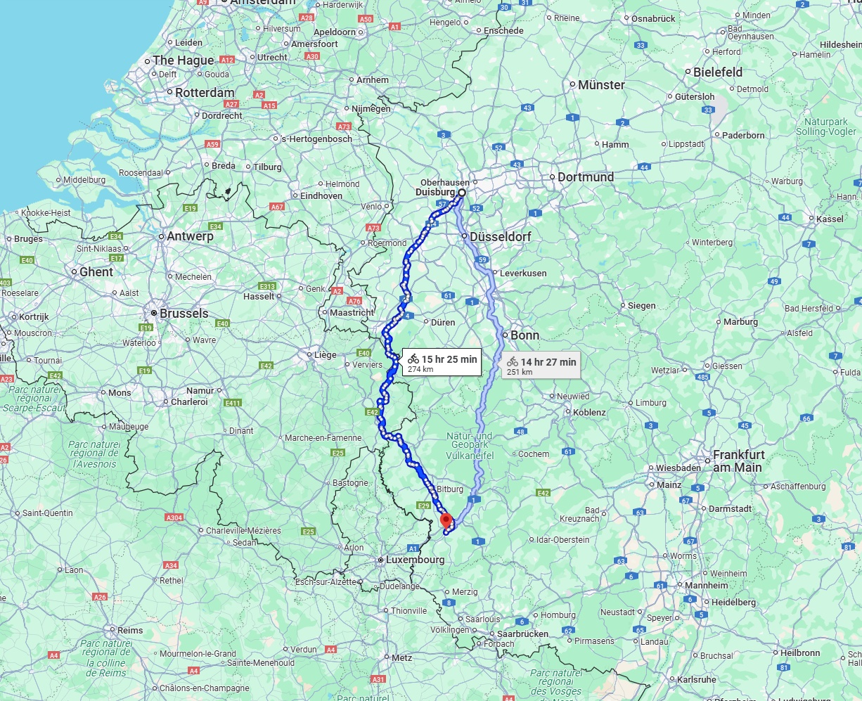 Anreise von Duisburg Zu Trier Über 