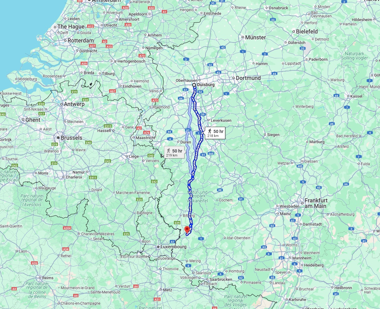 Anreise von Duisburg Zu Trier Über 