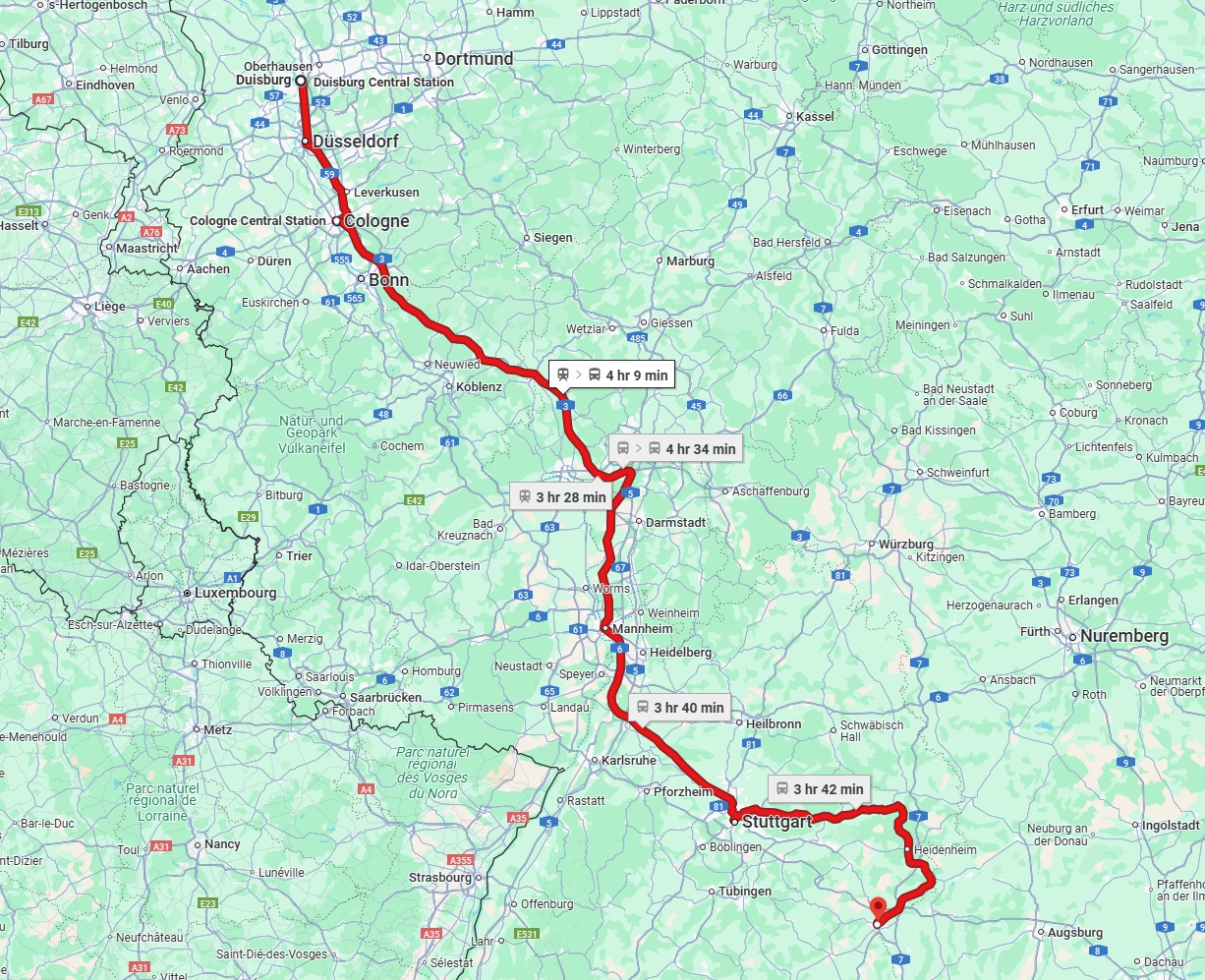 Anreise von Duisburg Zu Ulm Über 