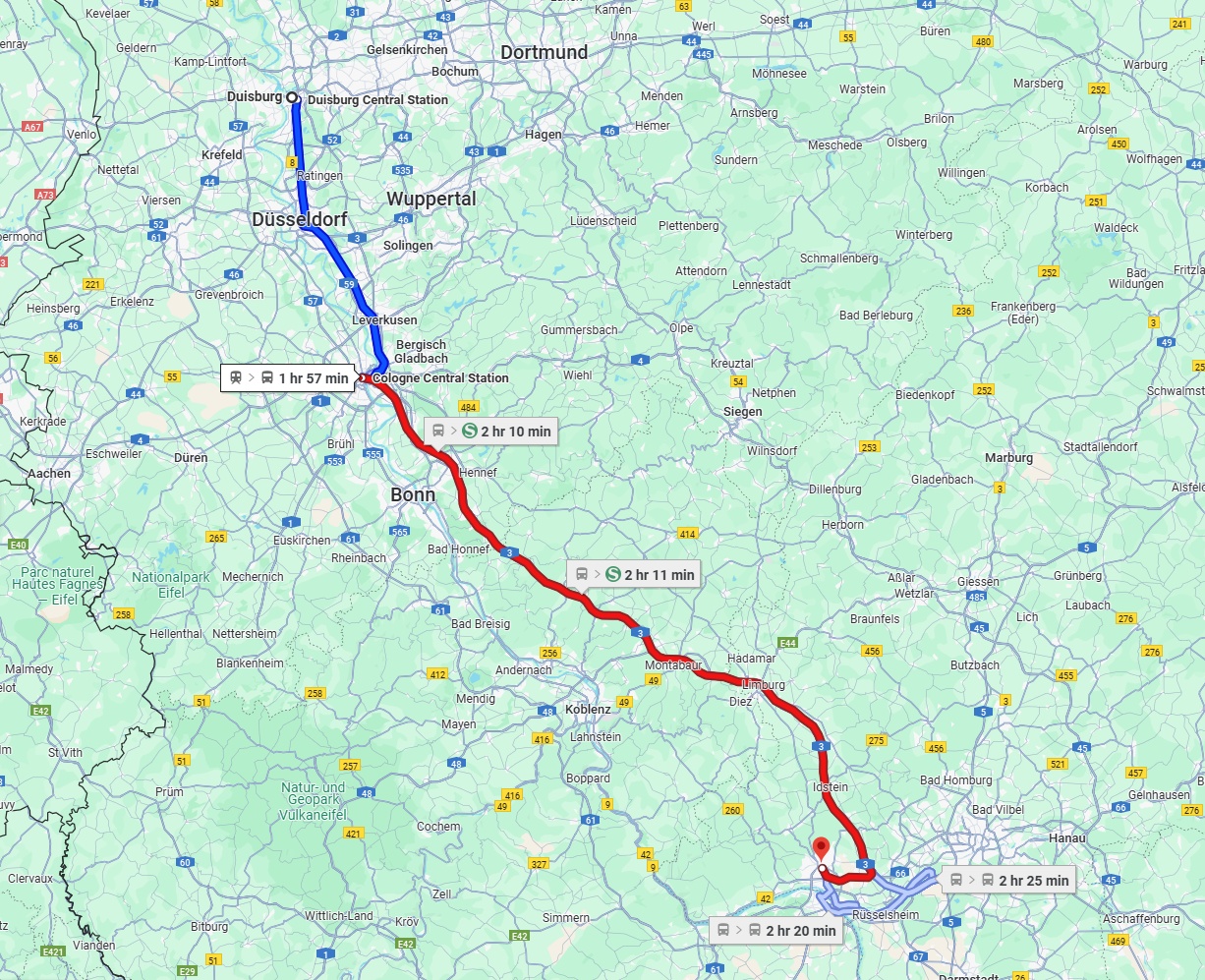 Anreise von Duisburg Zu Wiesbaden Über 