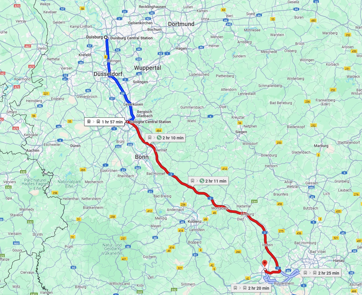 Anreise von Duisburg Zu Wiesbaden Über 