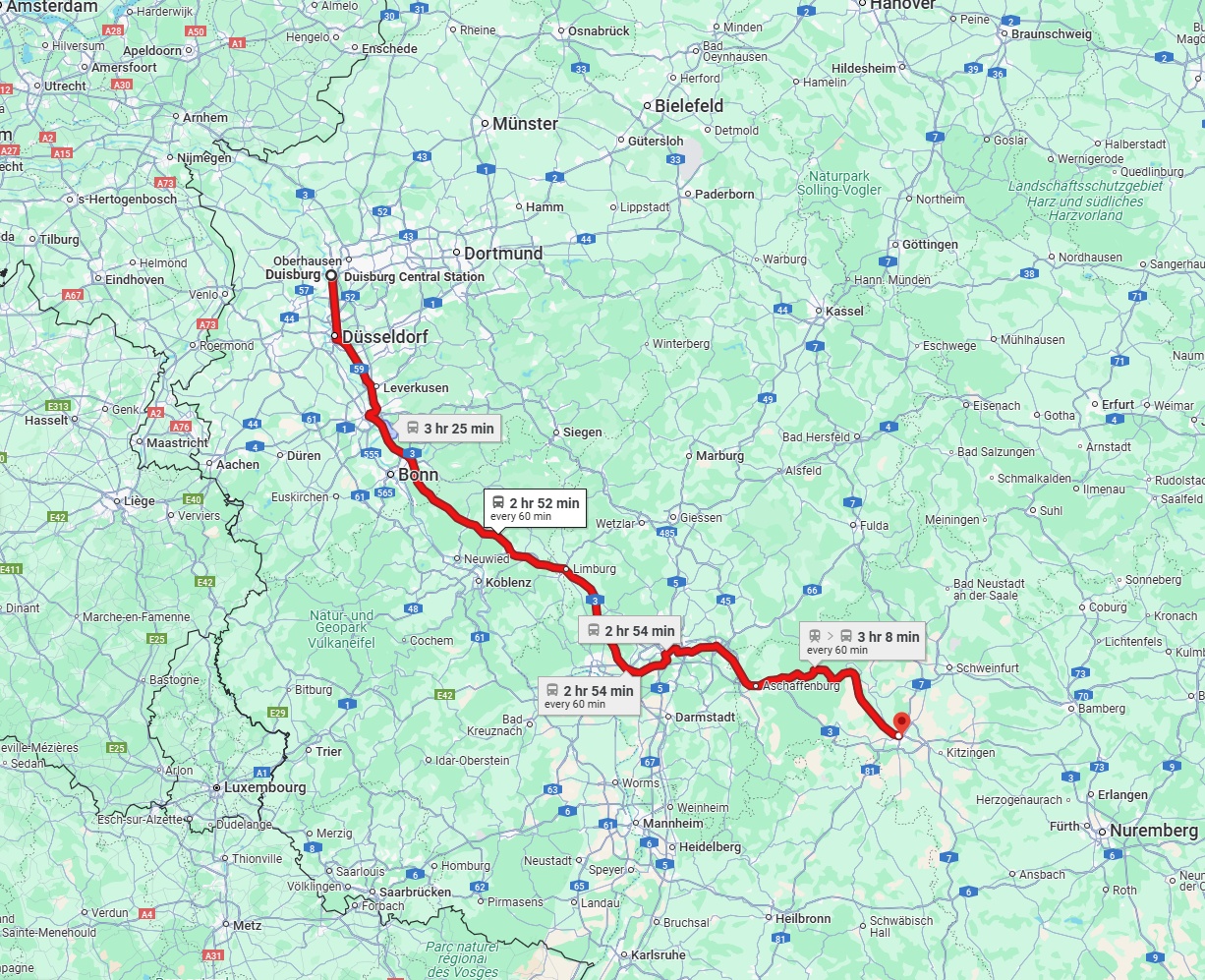Anreise von Duisburg Zu Würzburg Über 