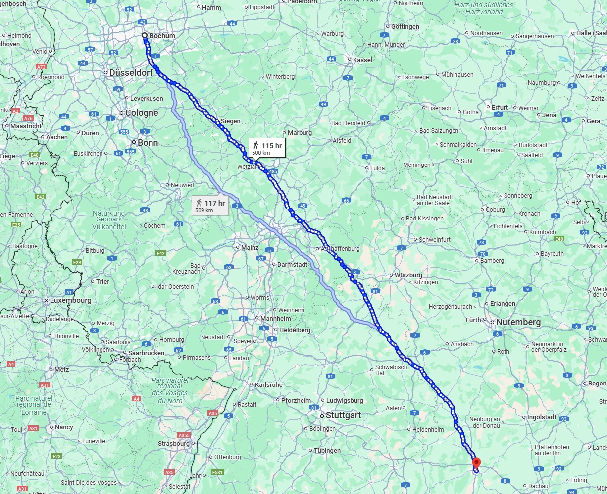 Anreise von Bochum Zu Augsburg Über 