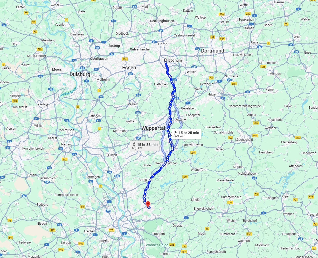 Anreise von Bochum Zu Bergisch Gladbach Über 
