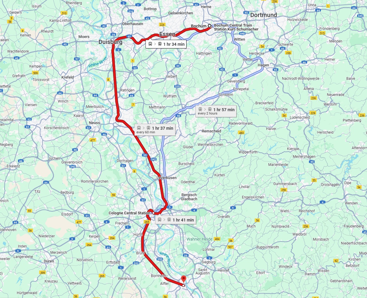 Anreise von Bochum Zu Bonn Über 