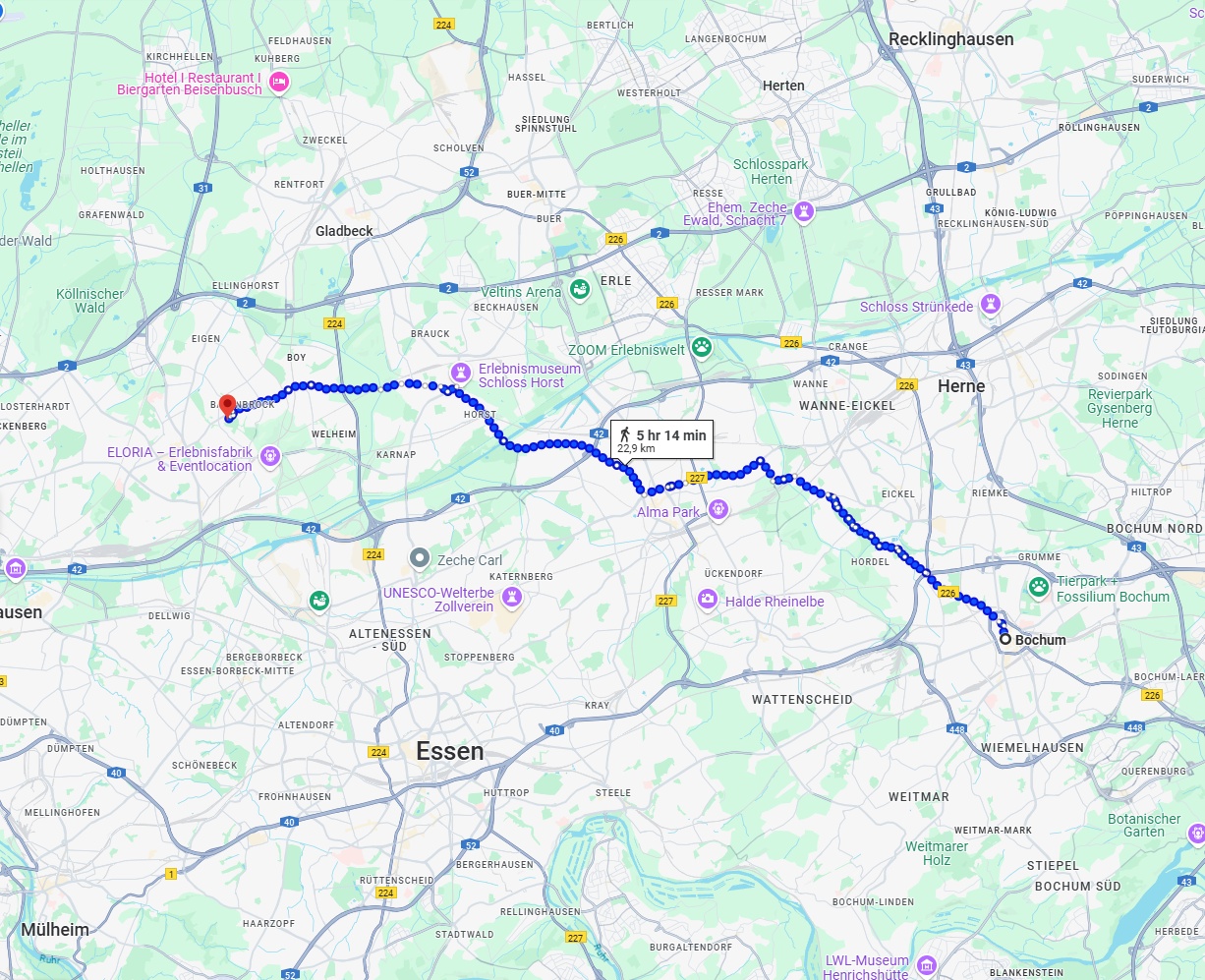 Anreise von Bochum Zu Bottrop Über 