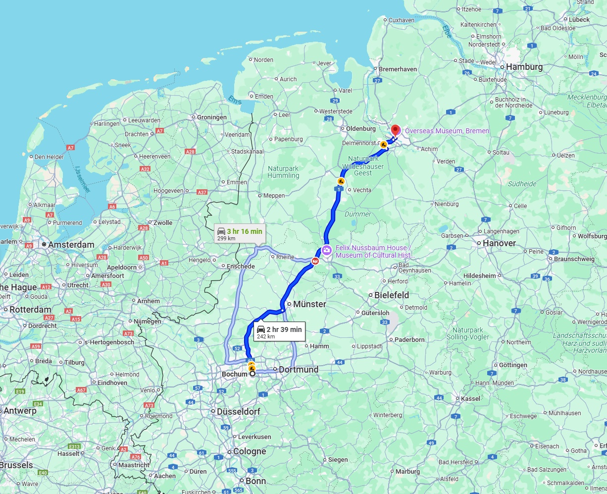 Anreise von Bochum Zu Bremen Über via A43 and A1