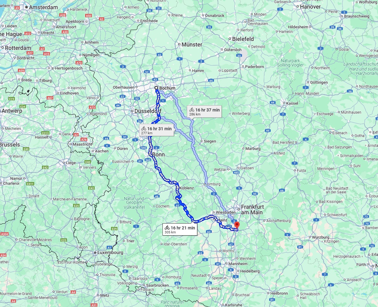 Anreise von Bochum Zu Darmstadt Über 