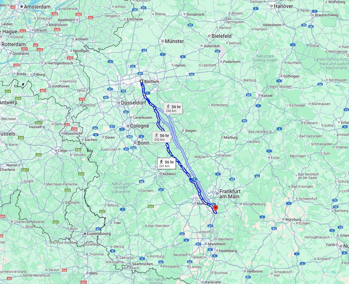 Anreise von Bochum Zu Darmstadt Über 