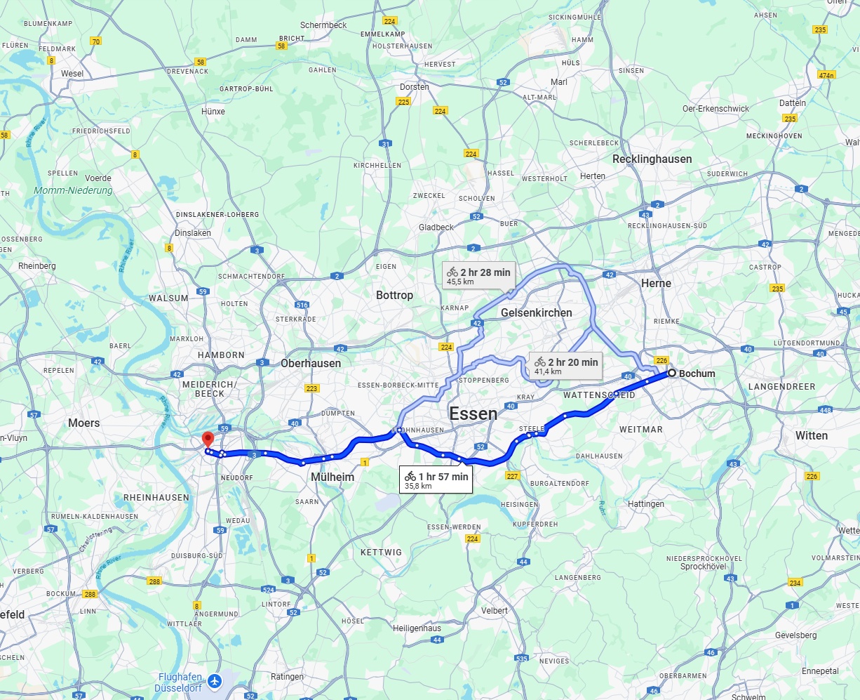 Anreise von Bochum Zu Duisburg Über 