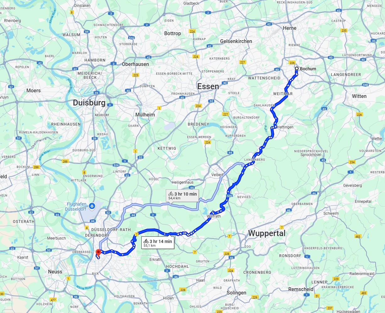 Anreise von Bochum Zu Düsseldorf Über 