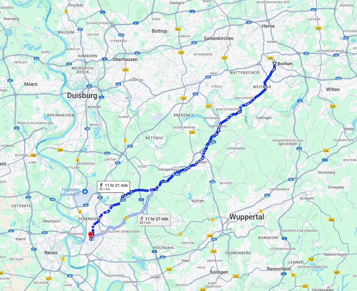 Anreise von Bochum Zu Düsseldorf Über 
