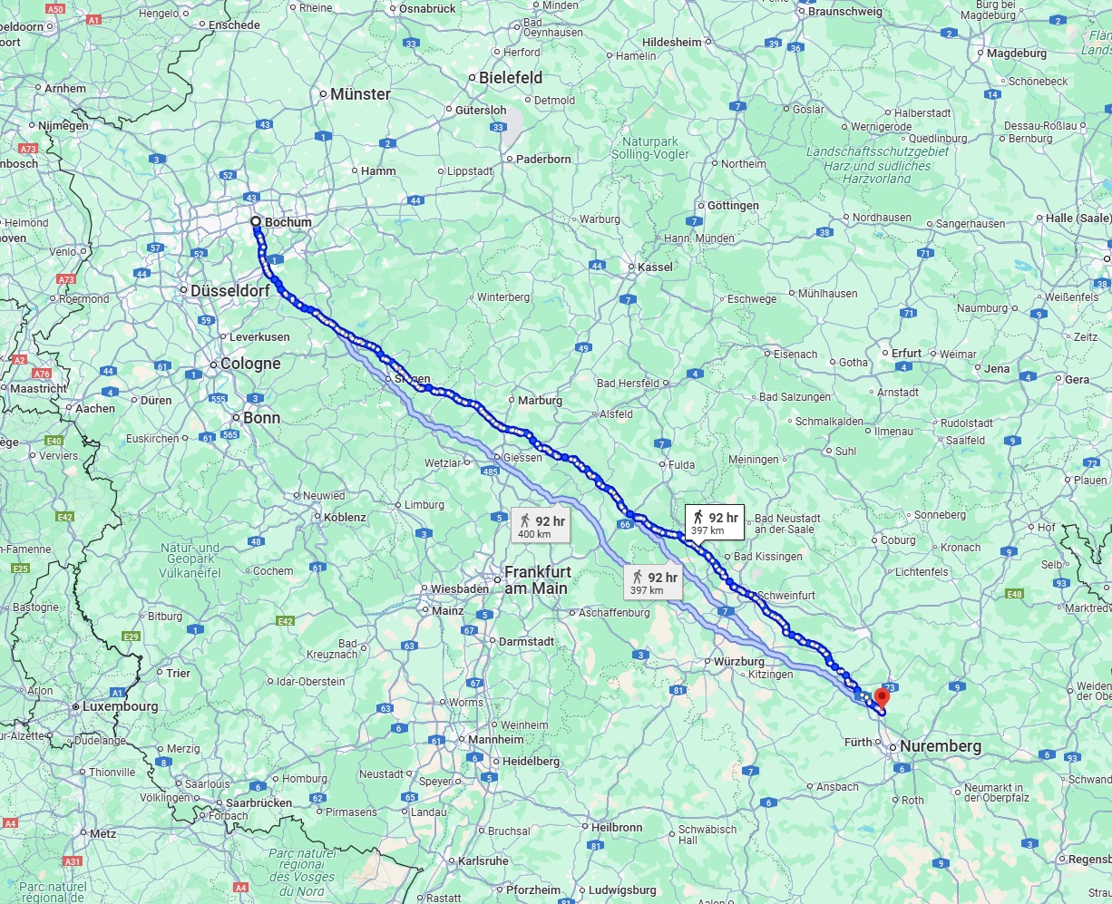 Anreise von Bochum Zu Erlangen Über 