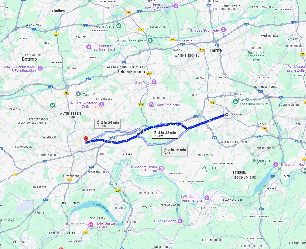 Anreise von Bochum Zu Essen Über 