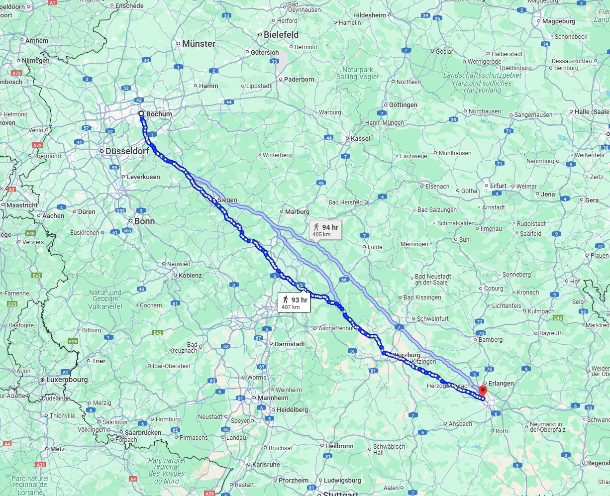Anreise von Bochum Zu Fürth Über 