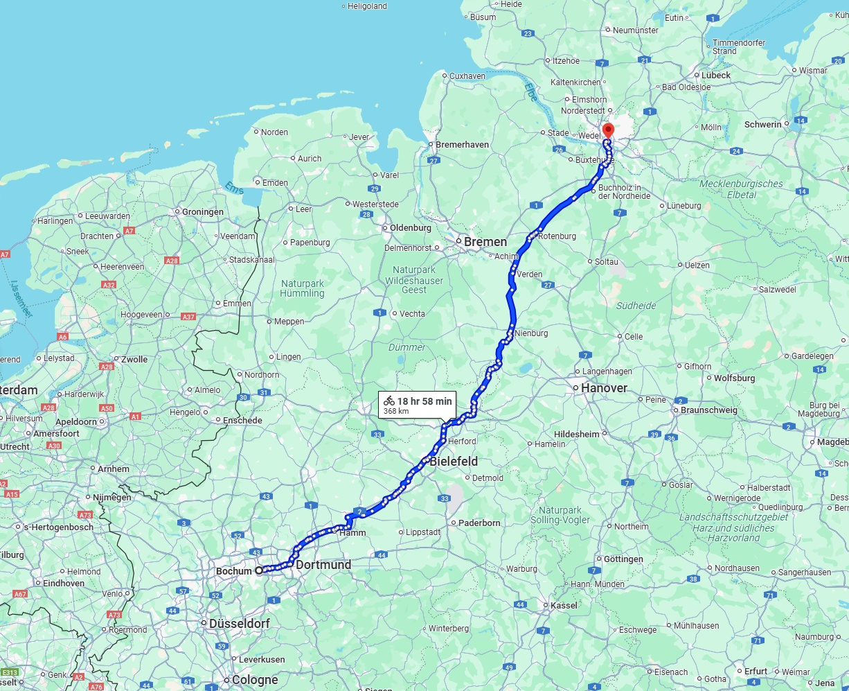 Anreise von Bochum Zu Hamburg Über 