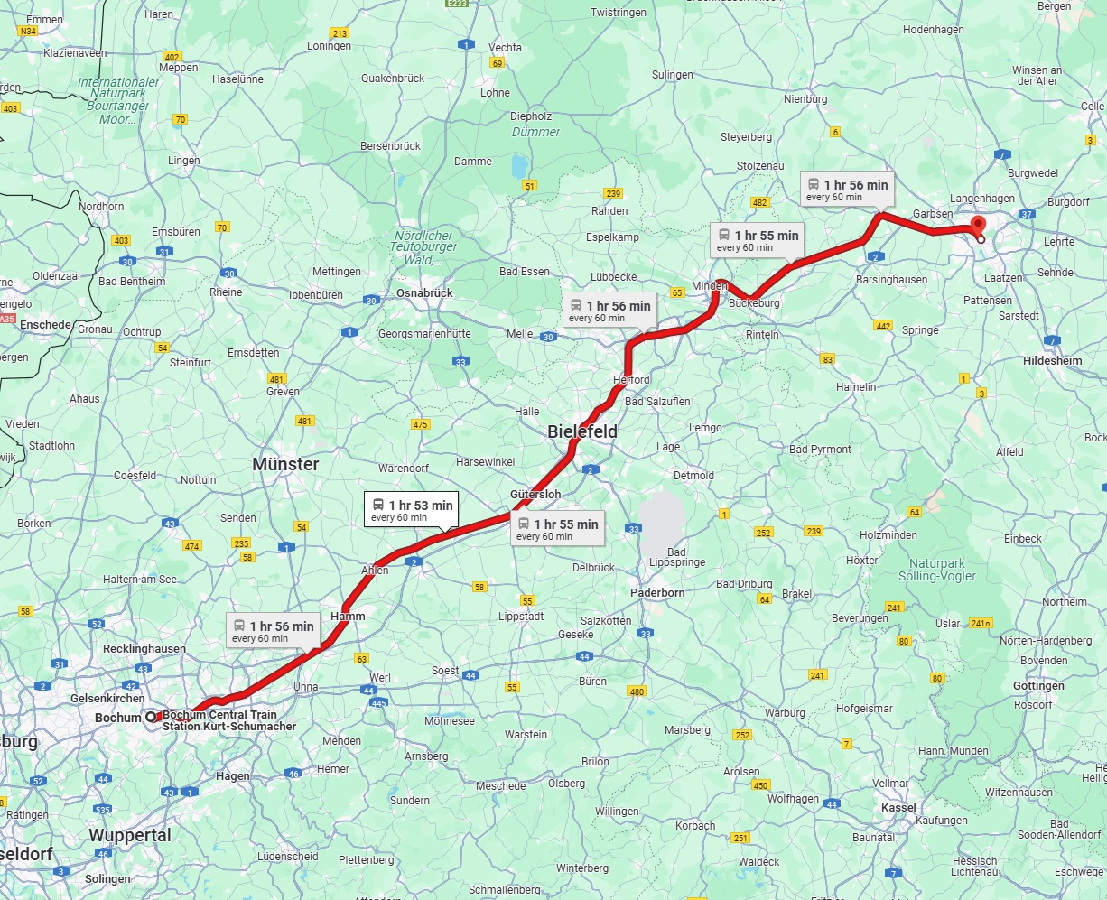 Anreise von Bochum Zu Hannover Über 