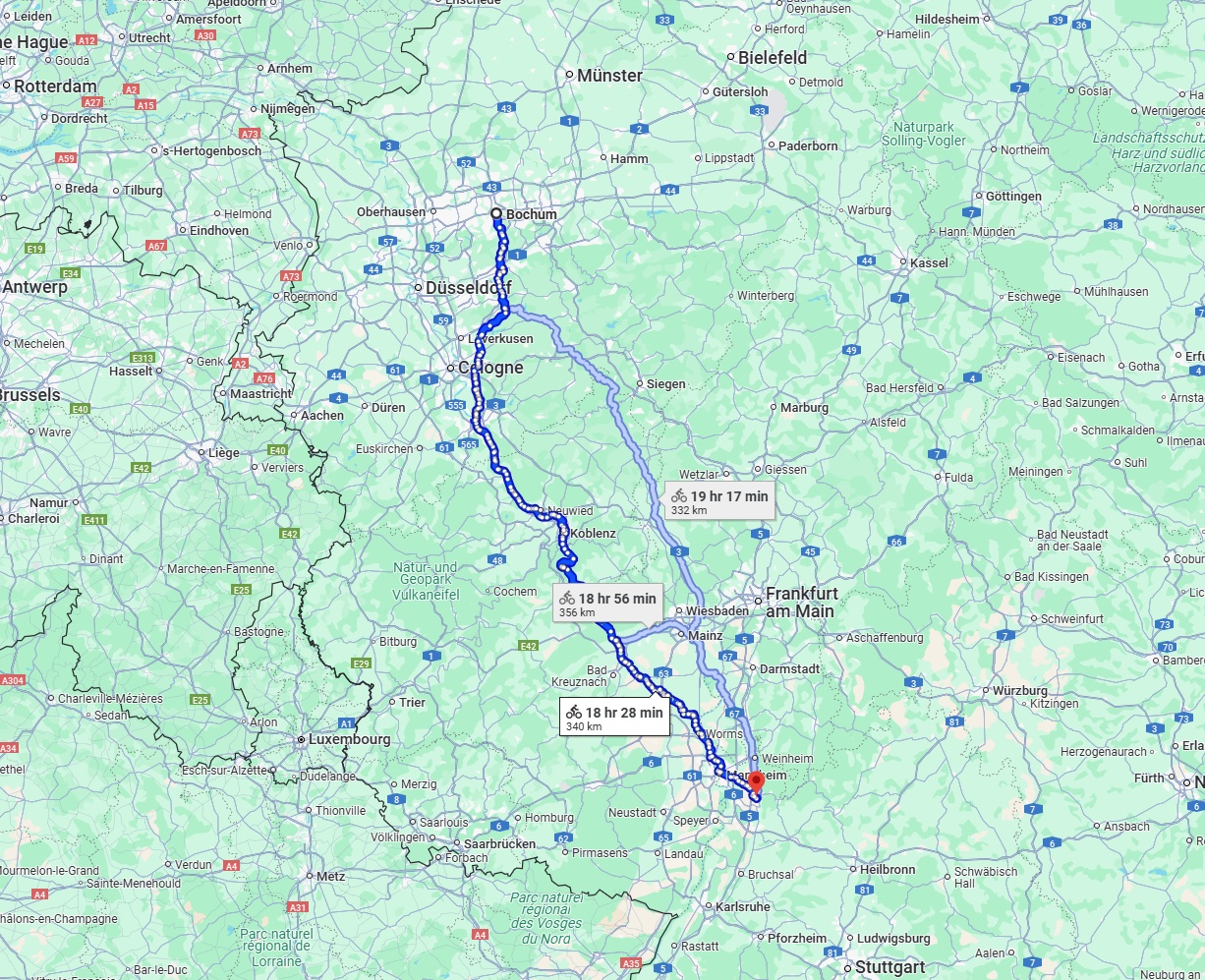 Anreise von Bochum Zu Heidelberg Über 