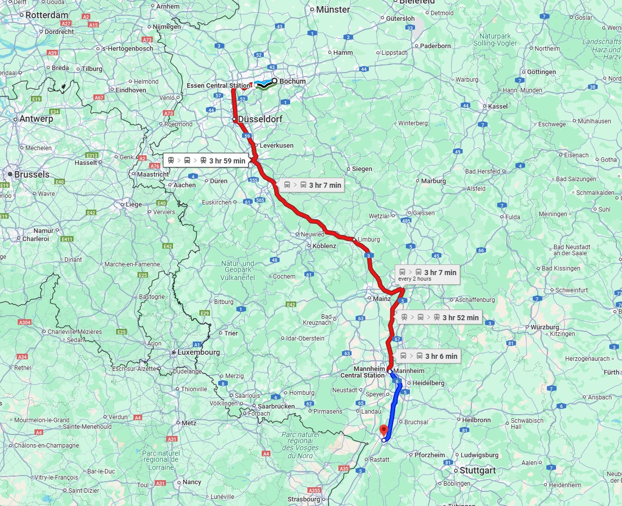Anreise von Bochum Zu Karlsruhe Über 