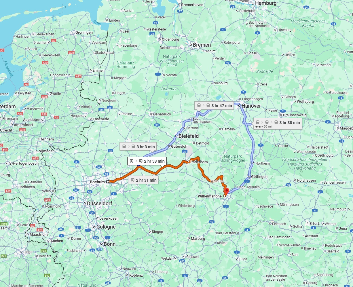 Anreise von Bochum Zu Kassel Über 
