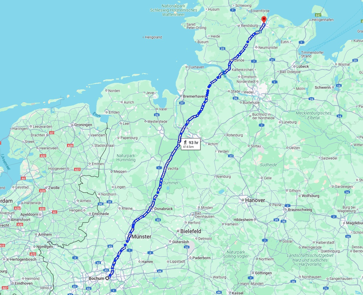 Anreise von Bochum Zu Kiel Über 
