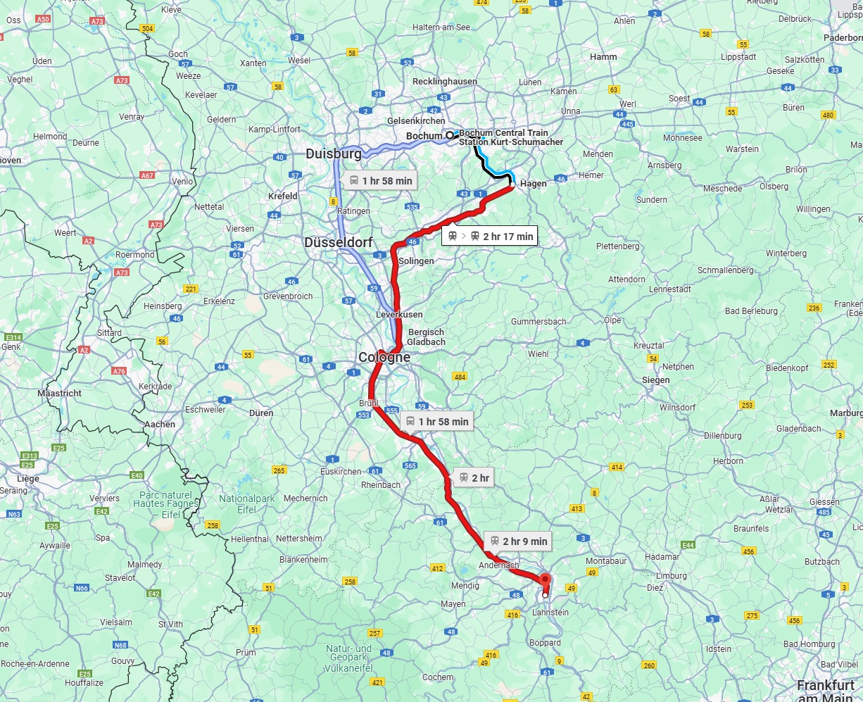 Anreise von Bochum Zu Koblenz Über 