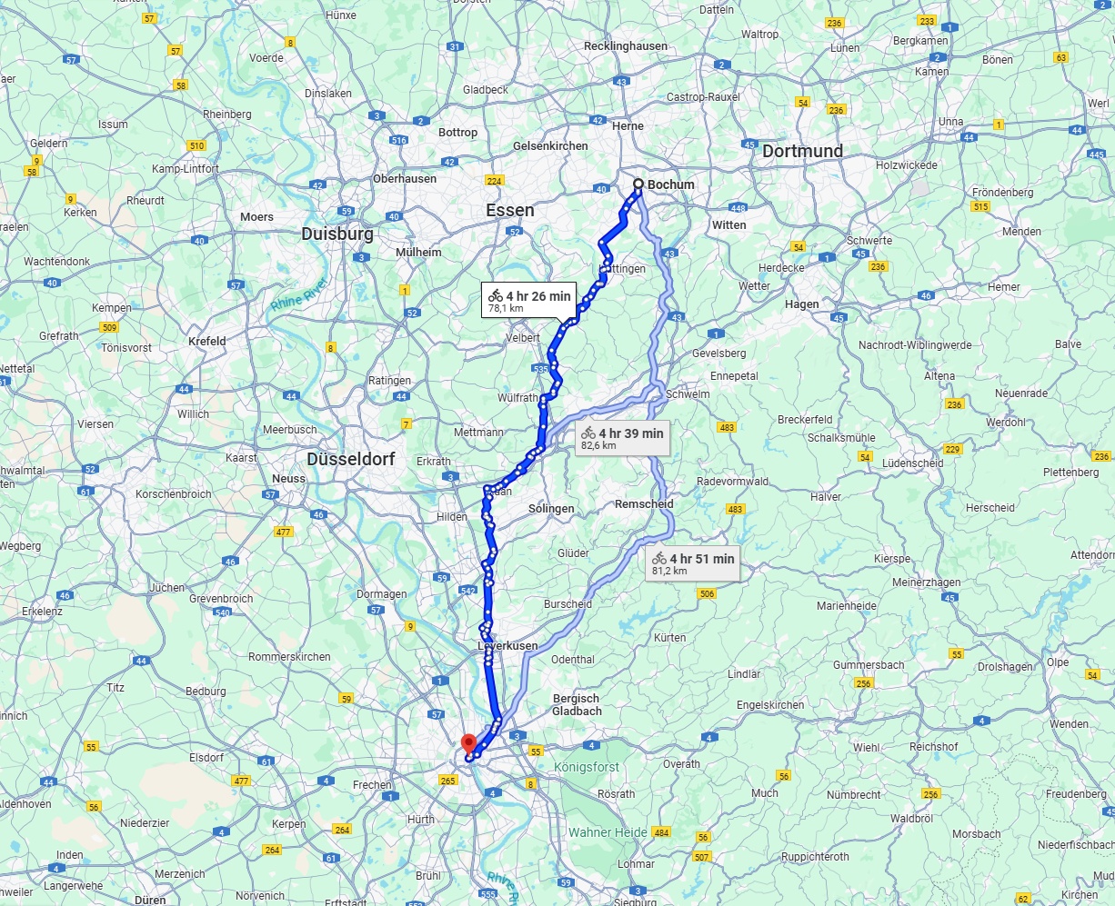 Anreise von Bochum Zu Köln Über 