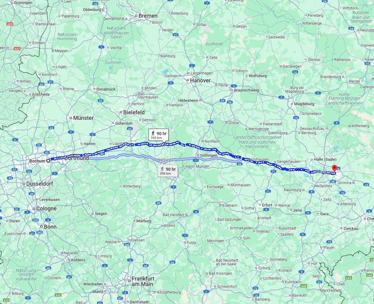 Anreise von Bochum Zu Leipzig Über 