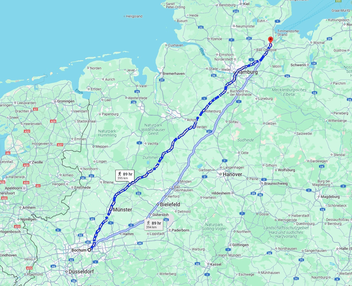 Anreise von Bochum Zu Lübeck Über 