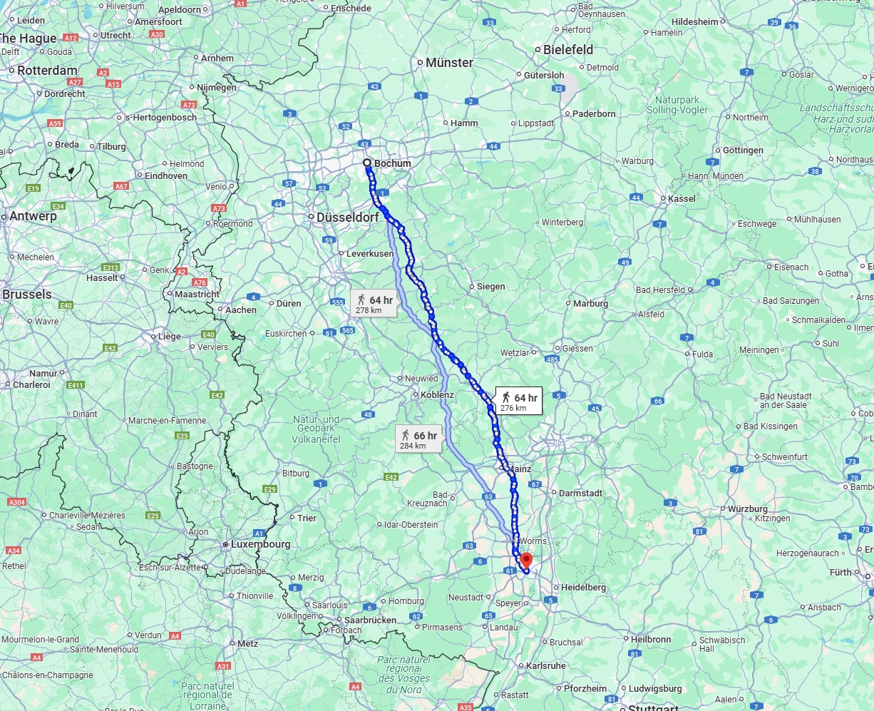 Anreise von Bochum Zu Ludwigshafen am Rhein Über 