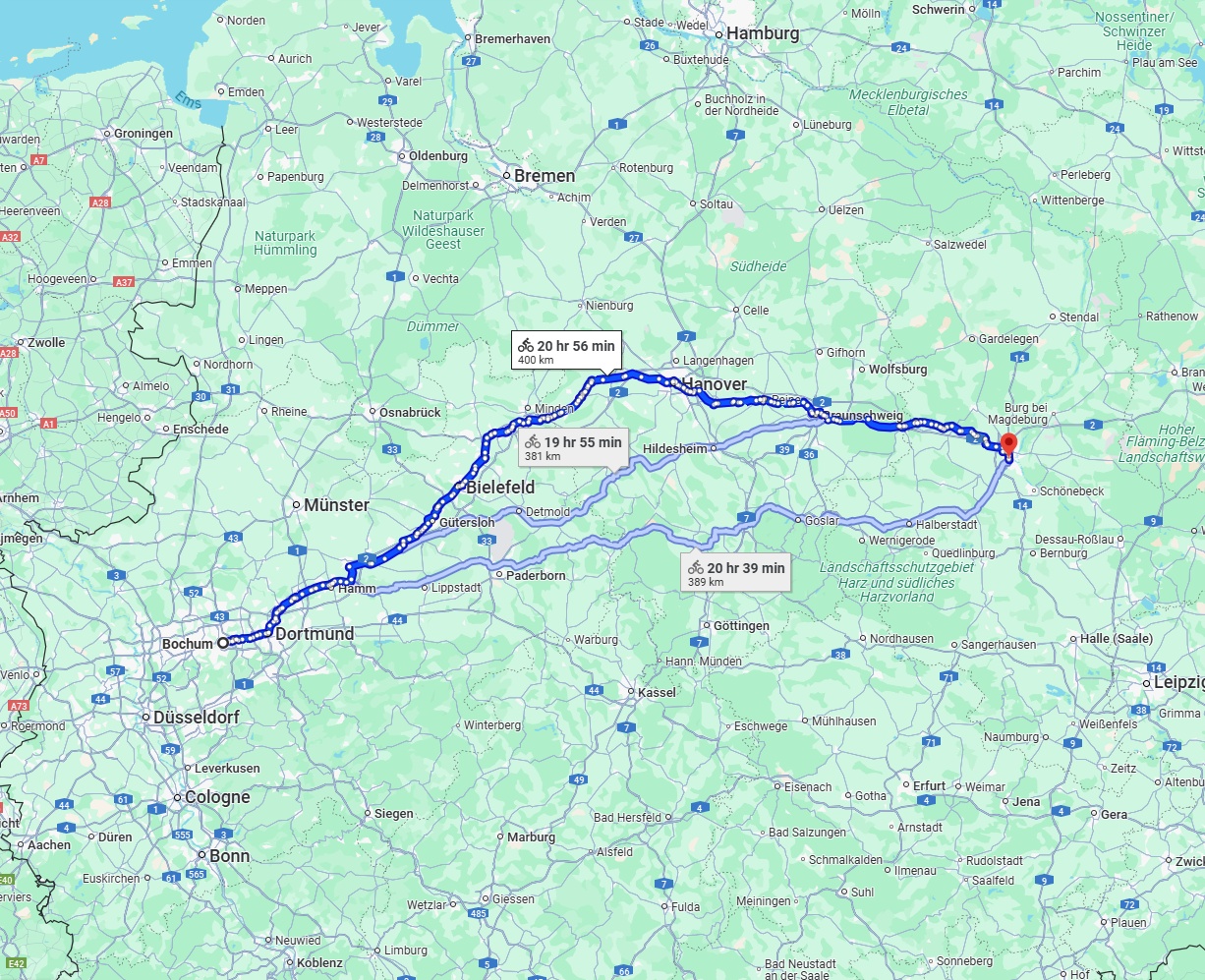 Anreise von Bochum Zu Magdeburg Über 