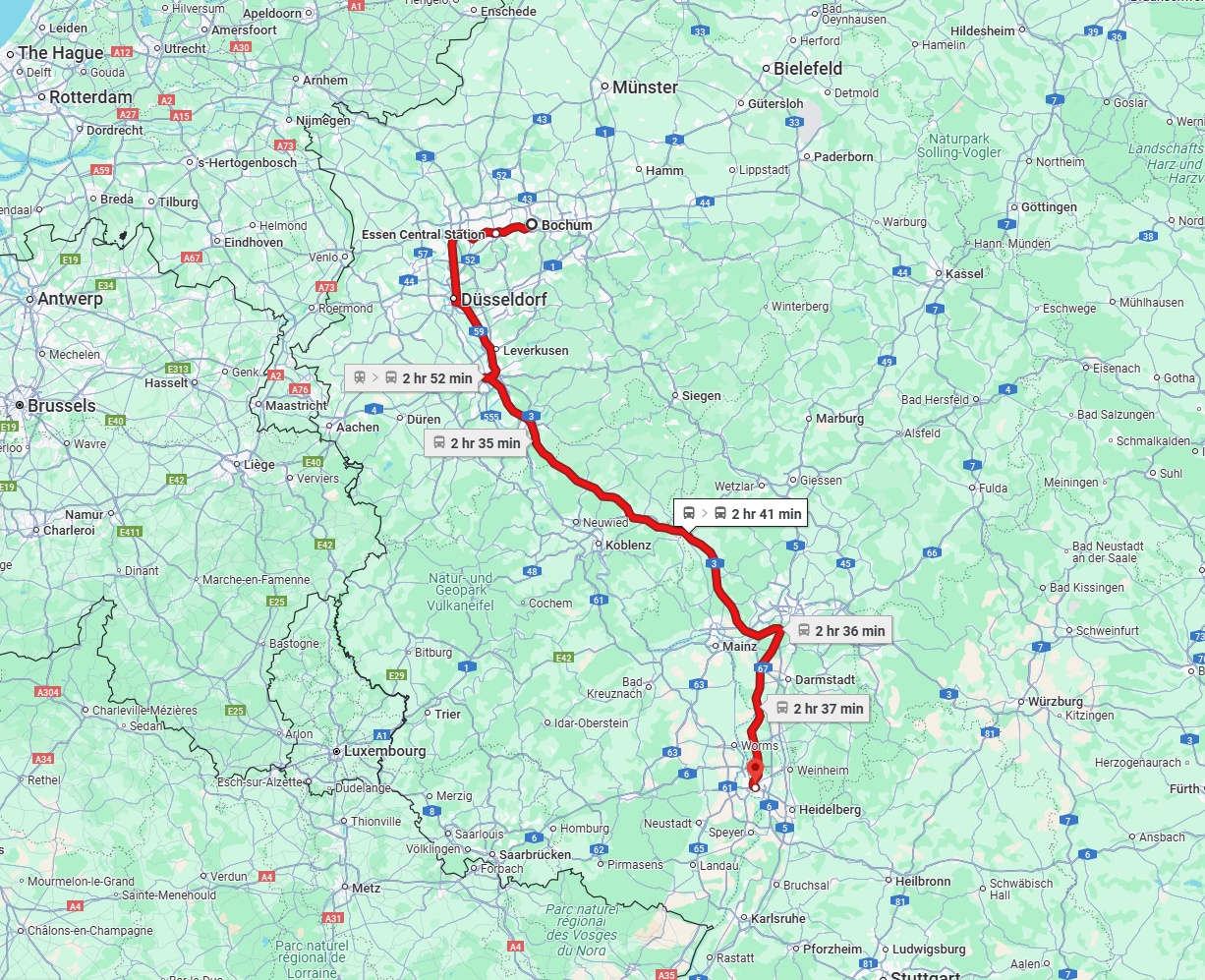 Anreise von Bochum Zu Mannheim Über 
