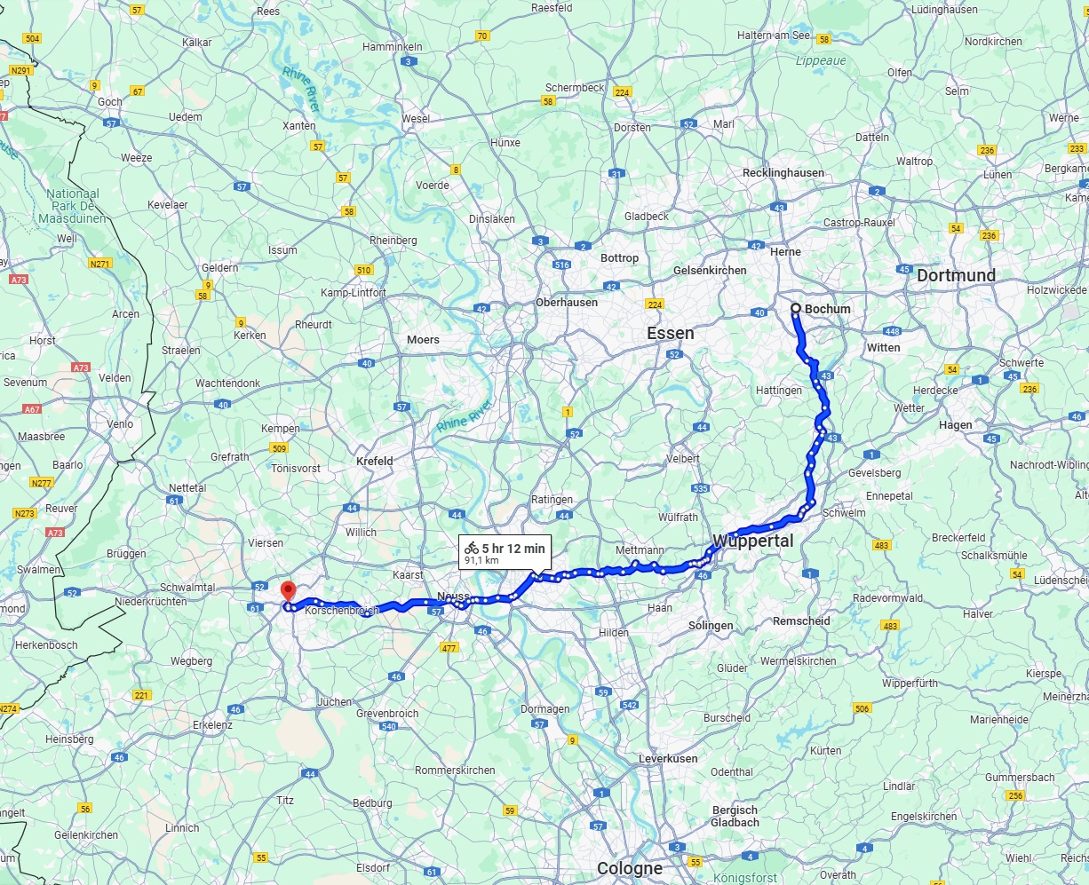 Anreise von Bochum Zu Mönchengladbach Über 