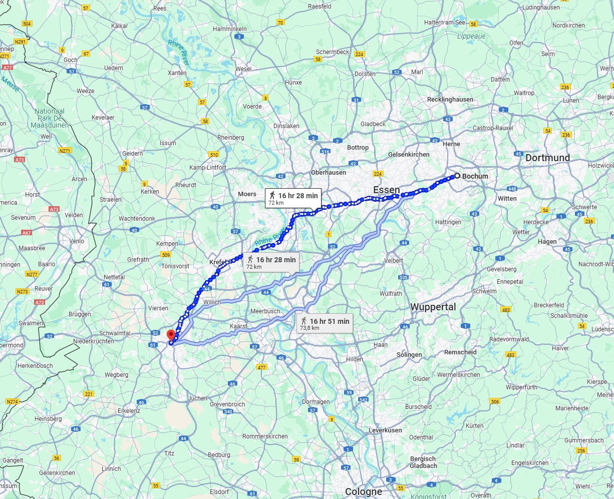 Anreise von Bochum Zu Mönchengladbach Über 