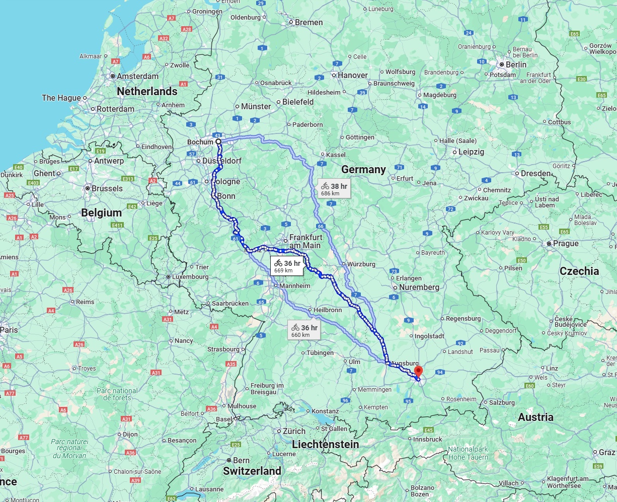 Anreise von Bochum Zu München Über 
