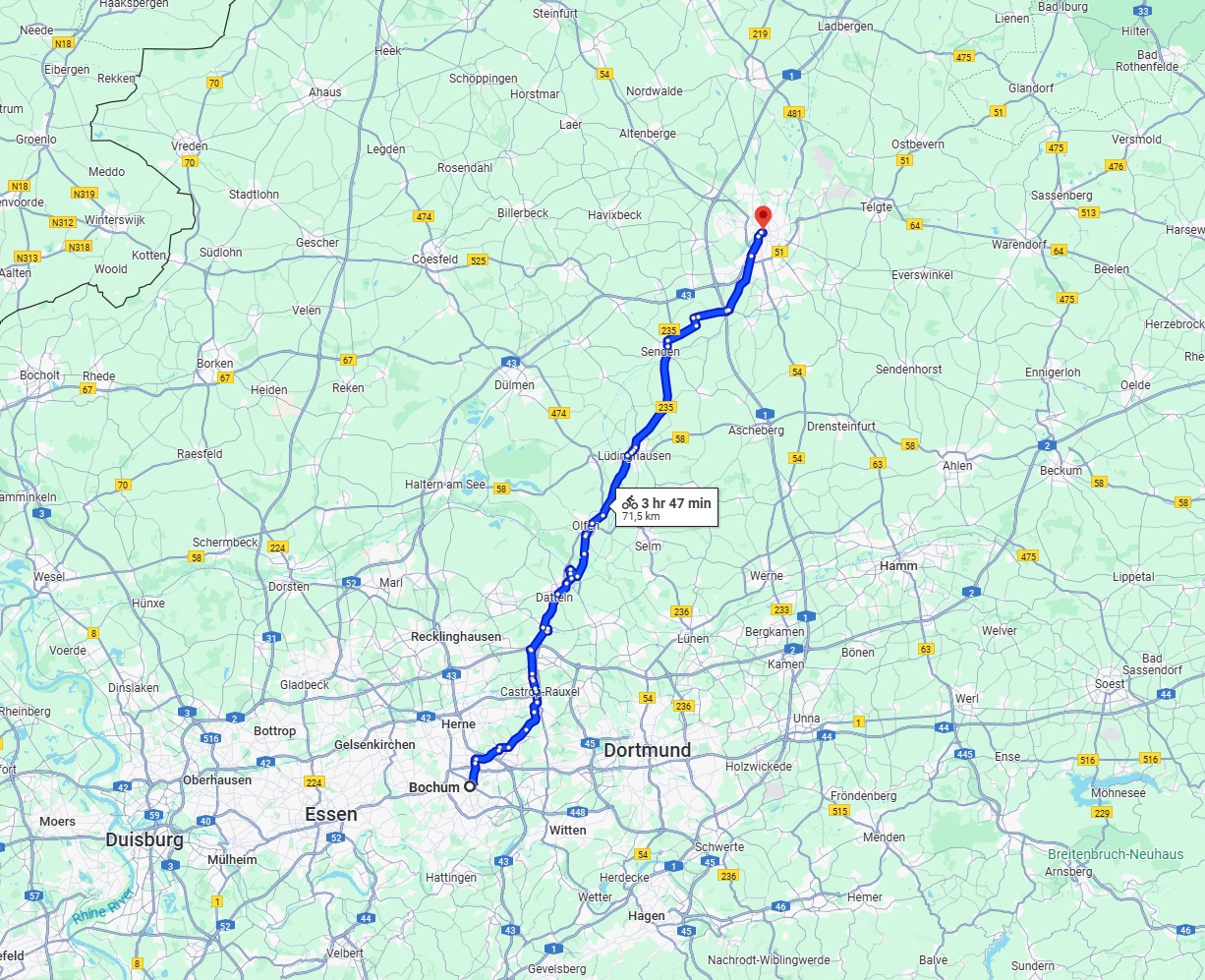 Anreise von Bochum Zu Münster Über 