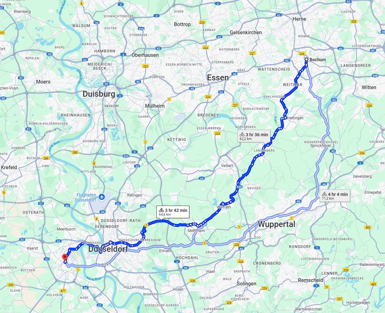 Anreise von Bochum Zu Neuss Über 