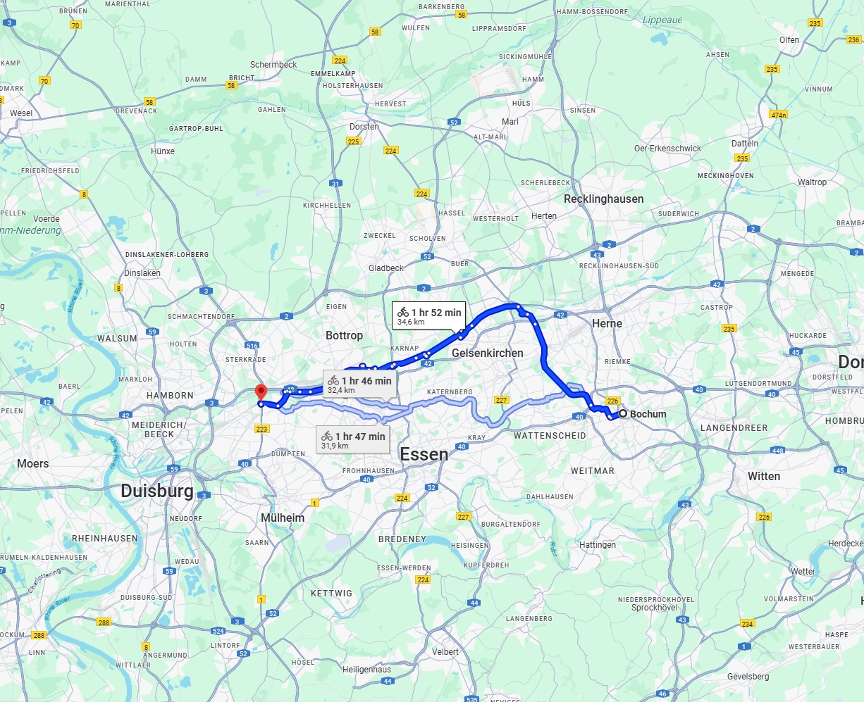 Anreise von Bochum Zu Oberhausen Über 