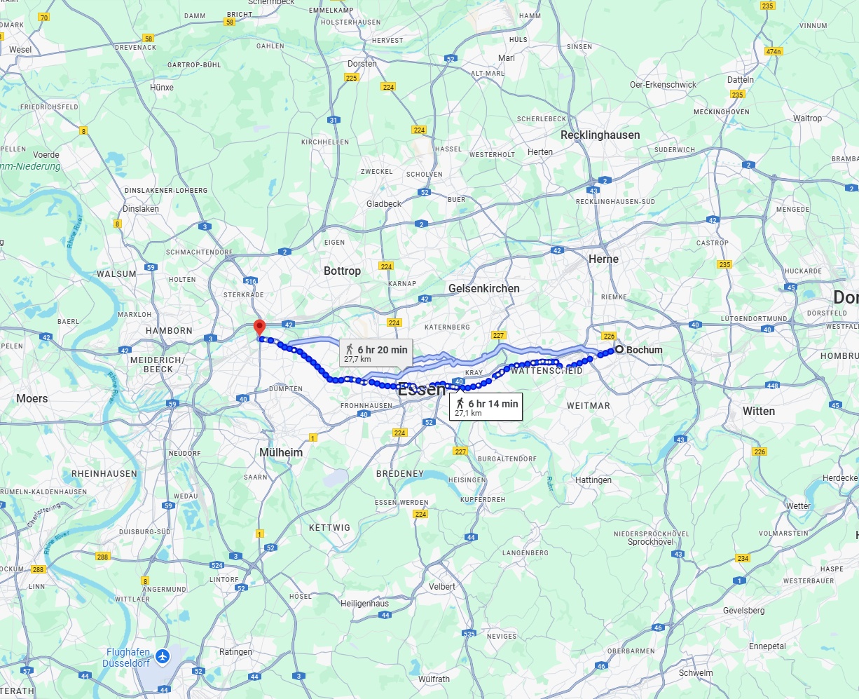 Anreise von Bochum Zu Oberhausen Über 