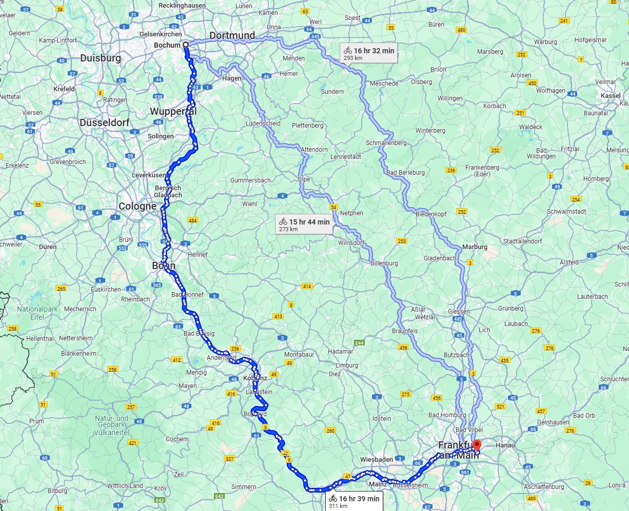 Anreise von Bochum Zu Offenbach am Main Über 