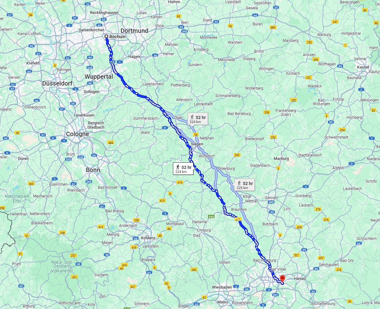 Anreise von Bochum Zu Offenbach am Main Über 