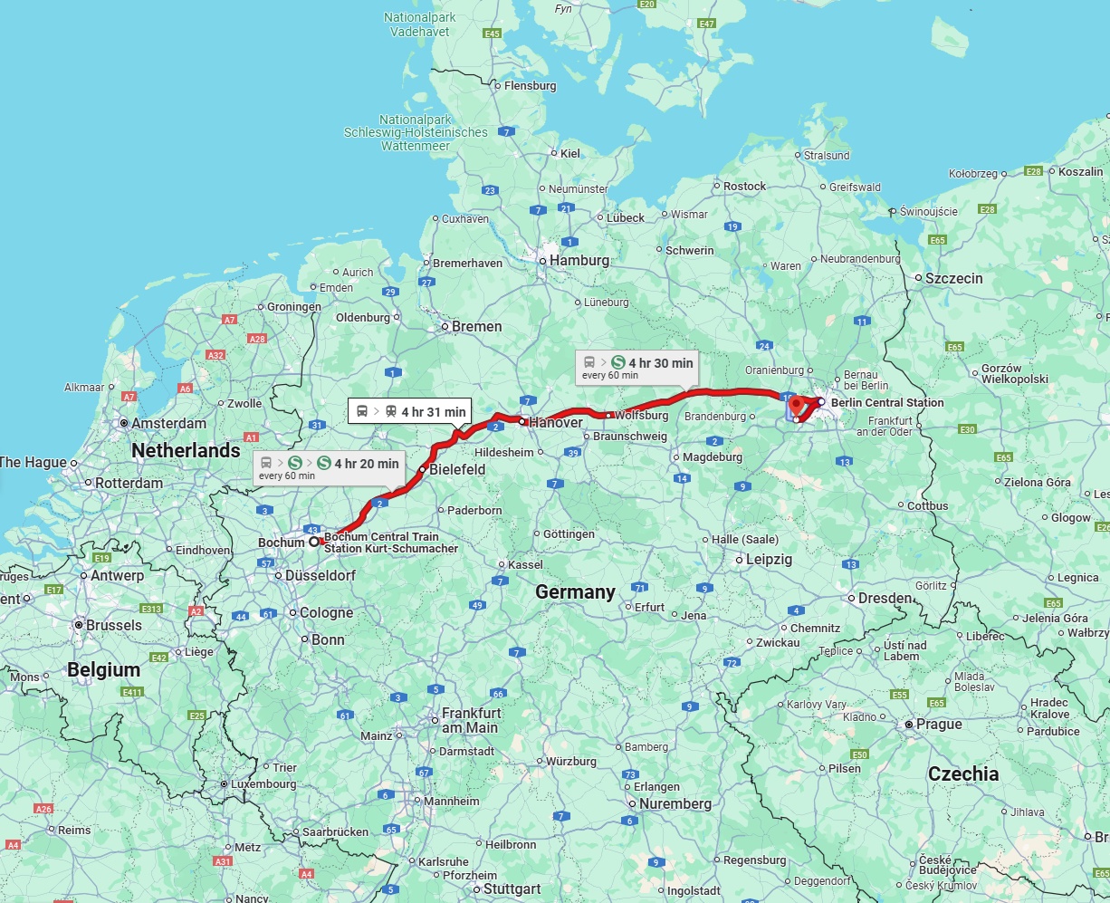 Anreise von Bochum Zu Potsdam Über 