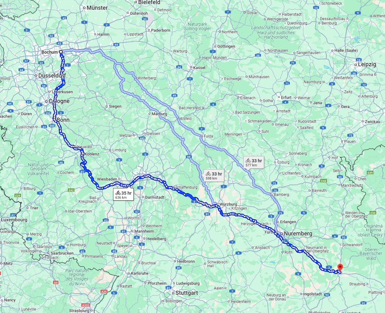 Anreise von Bochum Zu Regensburg Über 