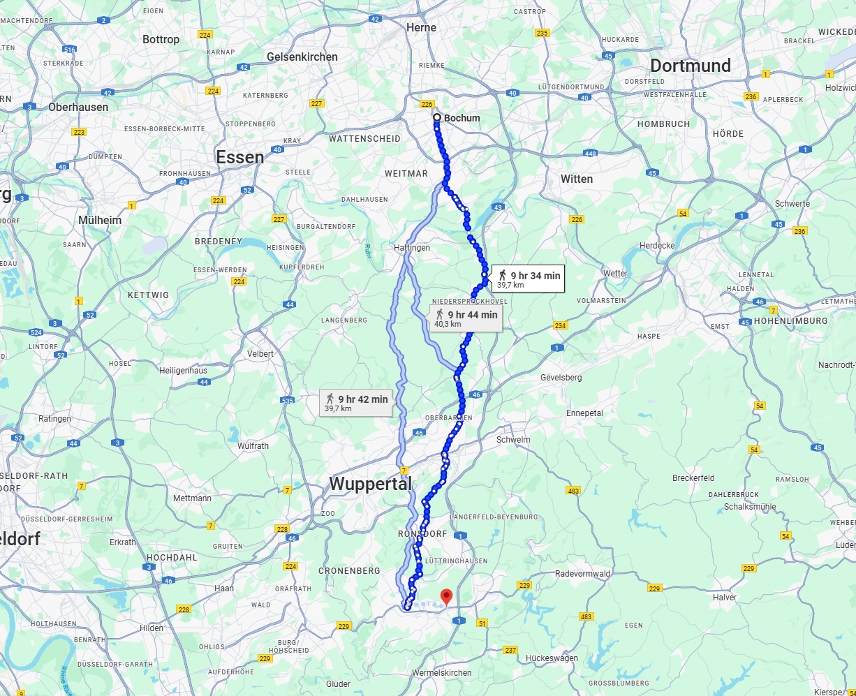 Anreise von Bochum Zu Remscheid Über 