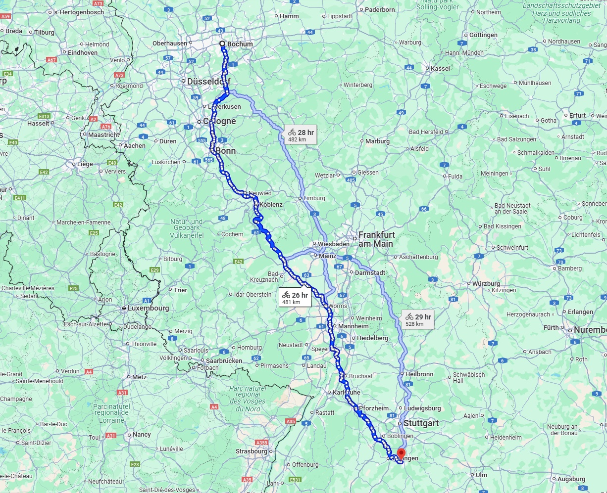 Anreise von Bochum Zu Reutlingen Über 