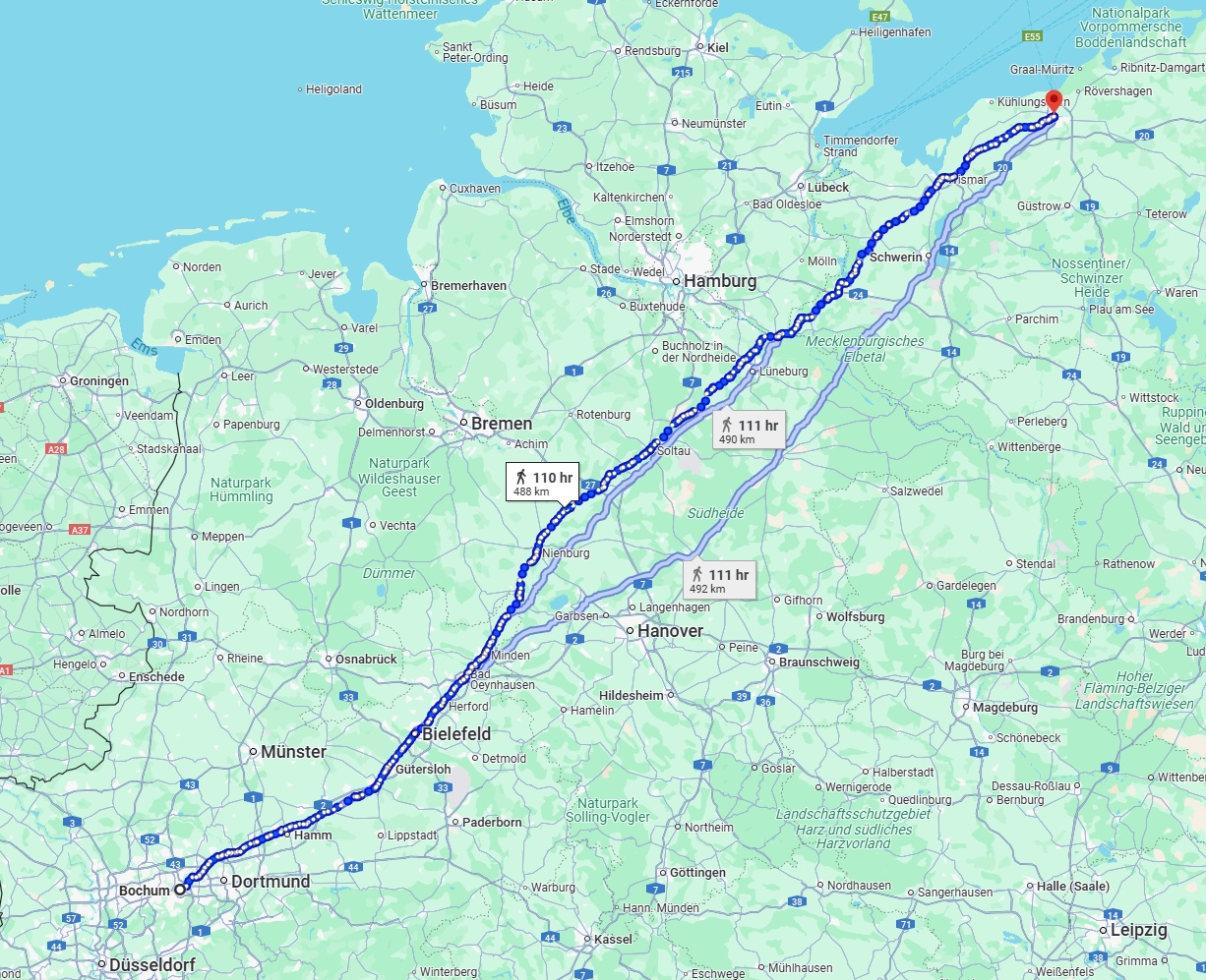 Anreise von Bochum Zu Rostock Über 